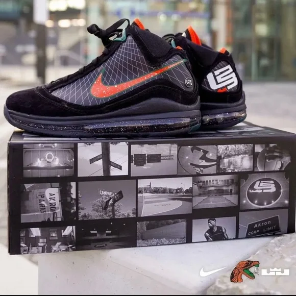 Nike LeBron 7 FAMU Florida A&M University Black Orange Green DX8554-001 Size 14 - Picture 9 of 16